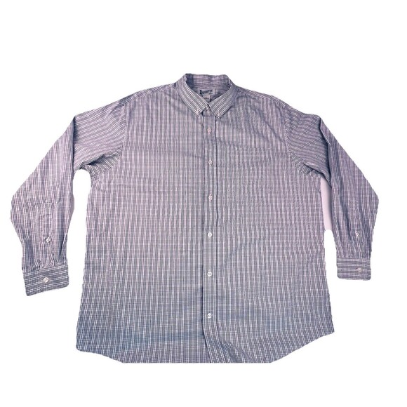 Duluth Trading Co Button Down Shirt Relaxed Mens XL Blue White Red Plaid Cotton - Picture 3 of 14